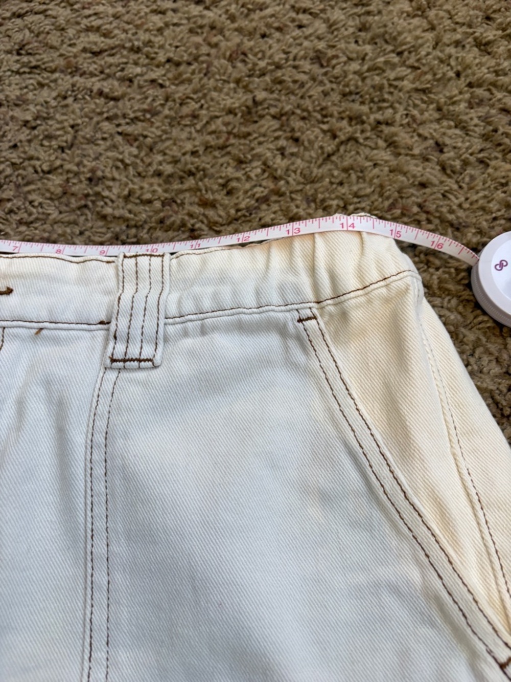PacSun White Denim 100% Cotton Shorts Women’s Large - Picture 5 of 6